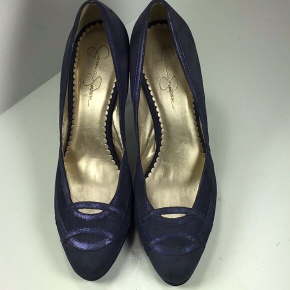 Jessica Simpson Platform Stiletto Blue Heels Almond Toe Size 10 - Picture 2 of 9